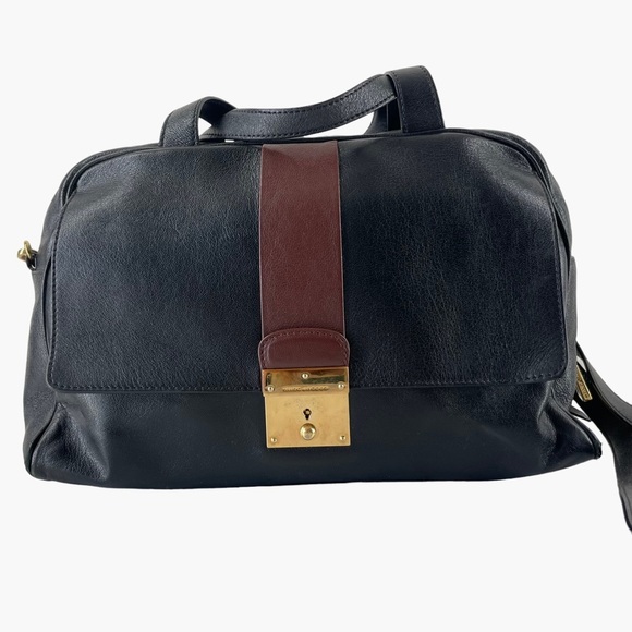 Marc‎ Jacobs Frankie Bicolor Zip Satchel Bag In Black